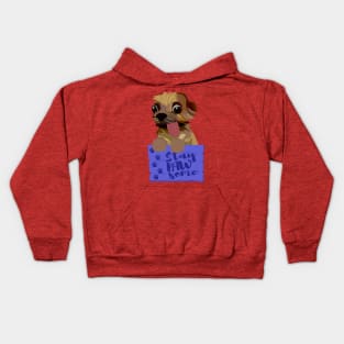 funny yorkie with tongue out - stay pawsome Kids Hoodie